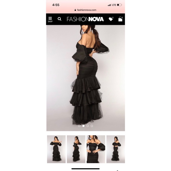 FASHION NOVA BLACK TULLE FORMAL GOWN - Picture 2 of 3